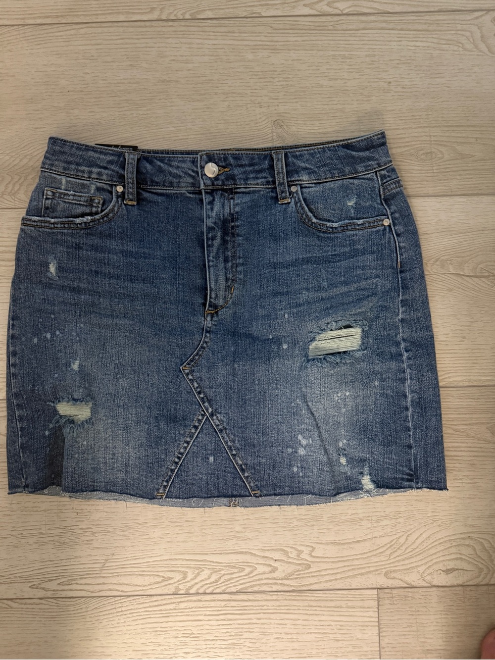 Joe's Jeans Blue Distressed Denim Mini Skirt